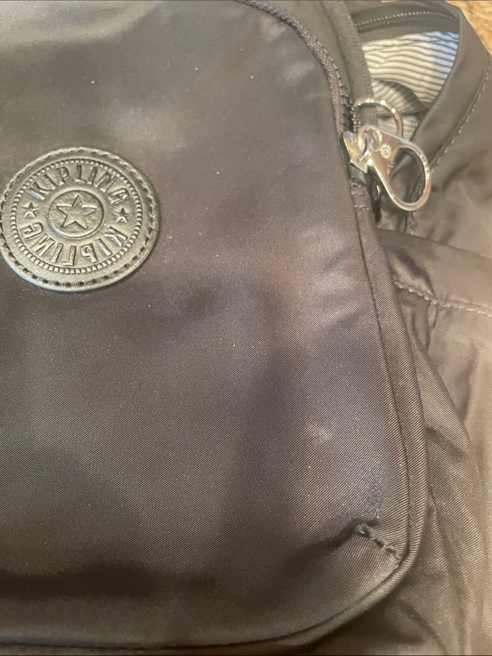 Kipling Black Nylon Mini Backpack with Front Zip Pocket - Picture 9 of 11